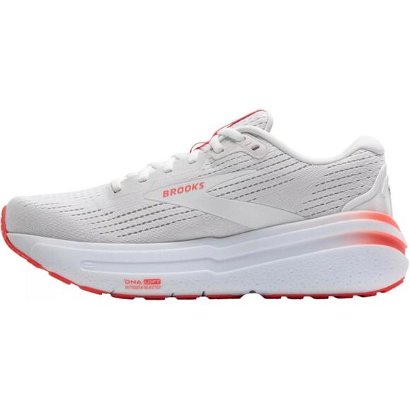 Brooks Ghost Max 2 Running Shoe White Hot coral Orange Women Size 8 - Picture 2 of 9